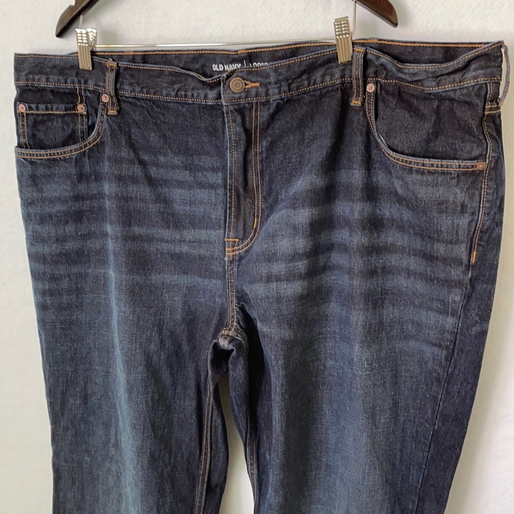 Old Navy Dark Wash Loose/Ample Straight Leg Jeans - Picture 4 of 12
